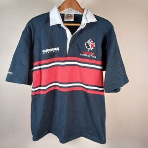 Barbarian Rugby Wear Canada National Patches Short Sleeve Polo Shirt XL‎
